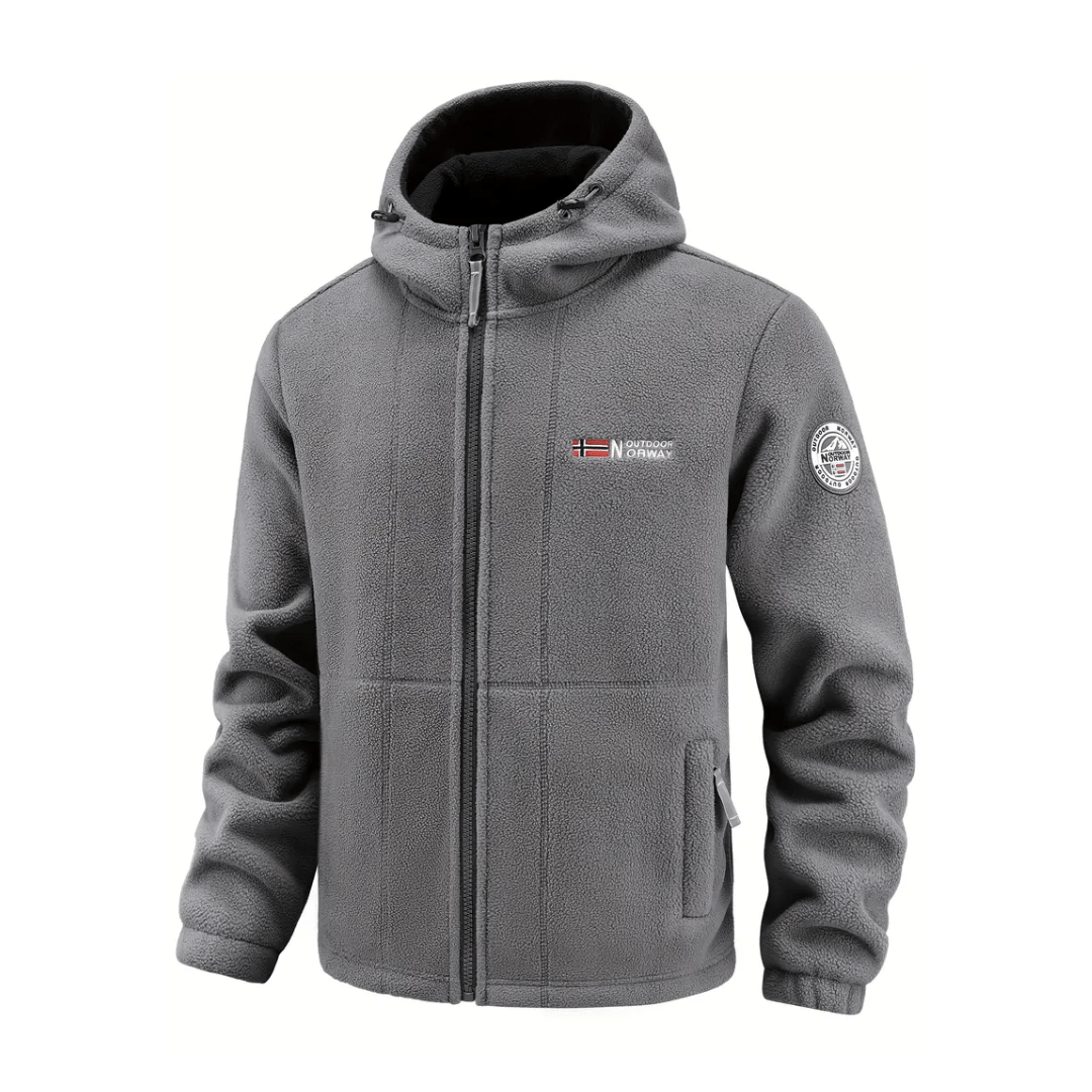 Heren Winddicht Fleece Jack met Capuchon - Gevoerd Fleecevest met Rits