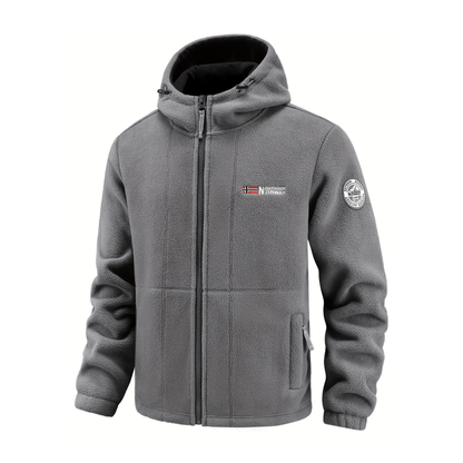 Heren Winddicht Fleece Jack met Capuchon - Gevoerd Fleecevest met Rits