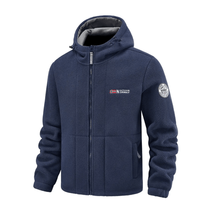 Heren Winddicht Fleece Jack met Capuchon - Gevoerd Fleecevest met Rits