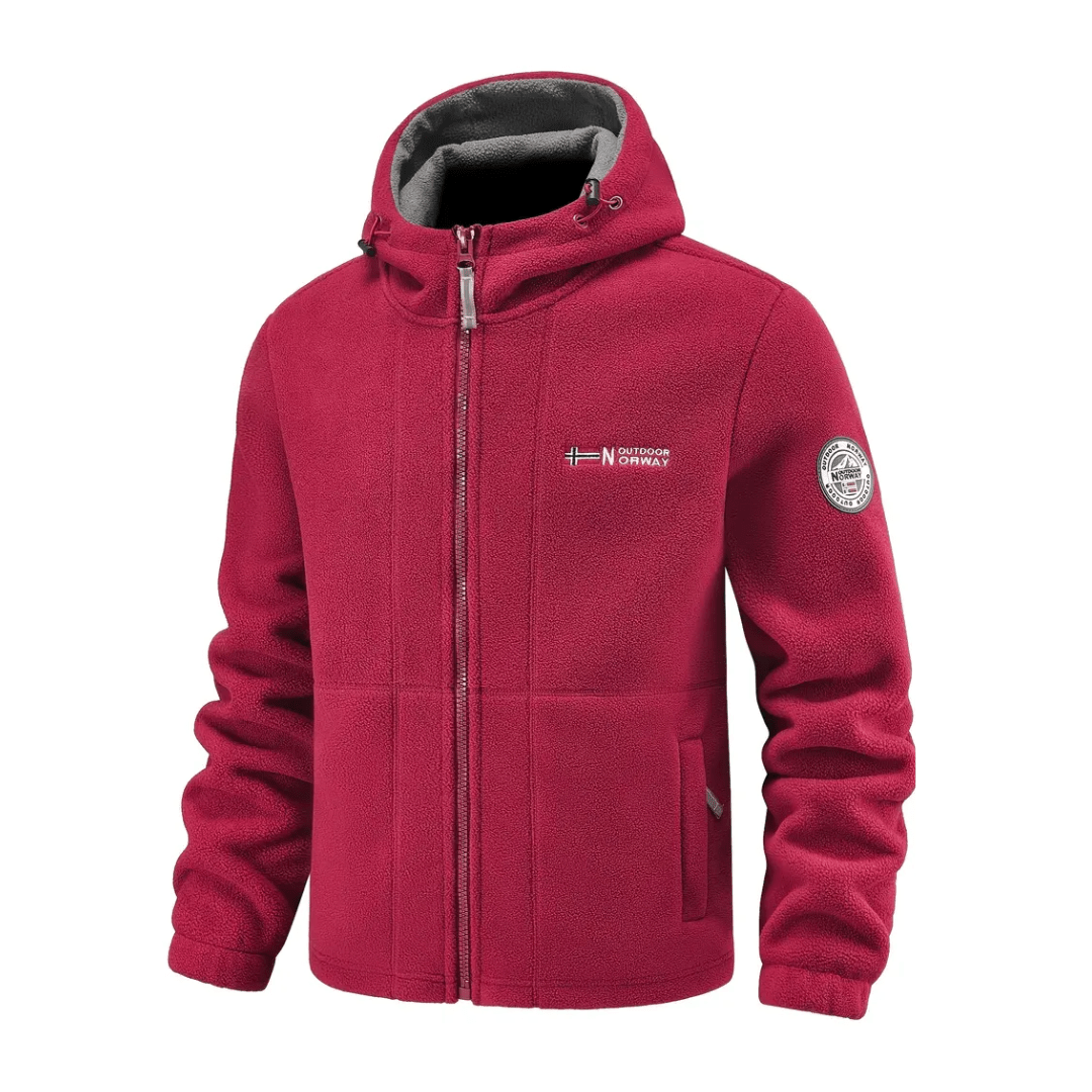 Heren Winddicht Fleece Jack met Capuchon - Gevoerd Fleecevest met Rits