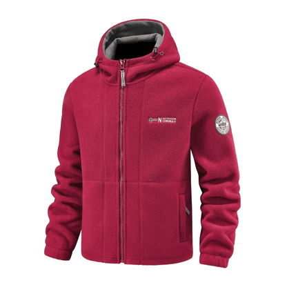 Heren Winddicht Fleece Jack met Capuchon - Gevoerd Fleecevest met Rits
