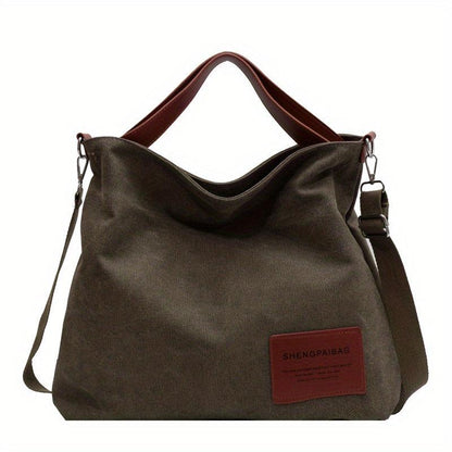 Schoudertas Dames Canvas Handtas Shopper Tas Ruim Verstelbaar