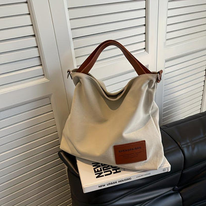 Schoudertas Dames Canvas Handtas Shopper Tas Ruim Verstelbaar