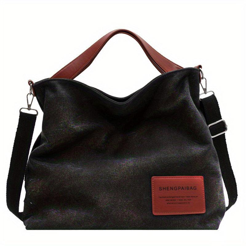 Schoudertas Dames Canvas Handtas Shopper Tas Ruim Verstelbaar