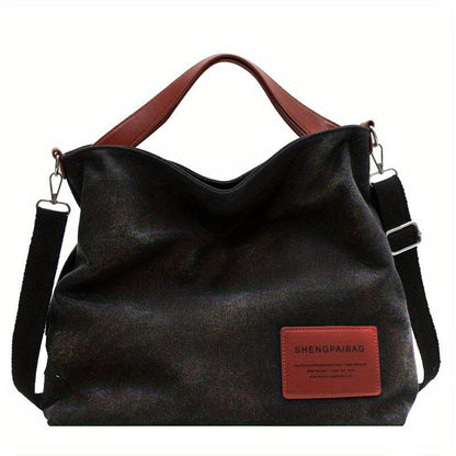 Schoudertas Dames Canvas Handtas Shopper Tas Ruim Verstelbaar