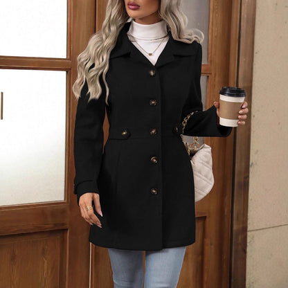 Dames Trenchcoat Getailleerd met Ceintuur - Klassieke Reverskraag Tussenseizoensjas