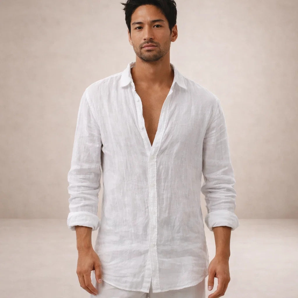 Finn – Linnen Hemd Heren Zomer Casual Overhemd Heren Luchtig Shirt