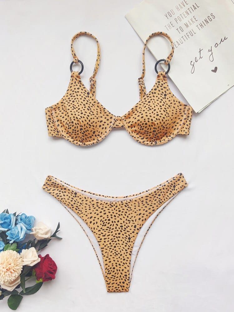 Leopard Print Bikini - Beugelmodel met Ringdetail