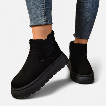 Dames Zachte Enkellaarsjes Winter – Warme Boots Dames Met Voering Plateauzool