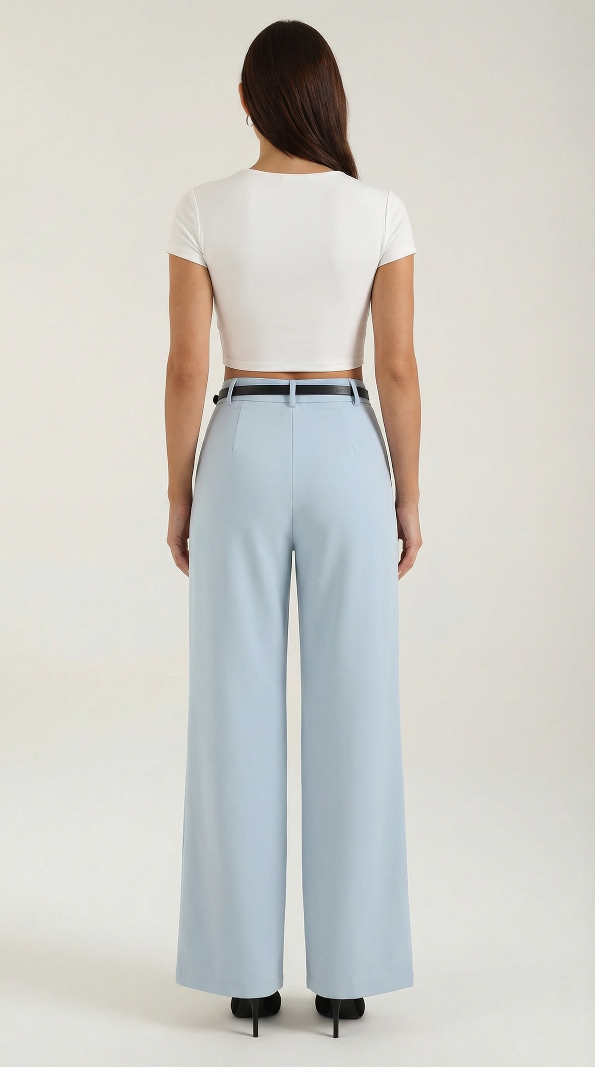 Dames Wide Leg Broek – Hoge Taille Met Ceintuur