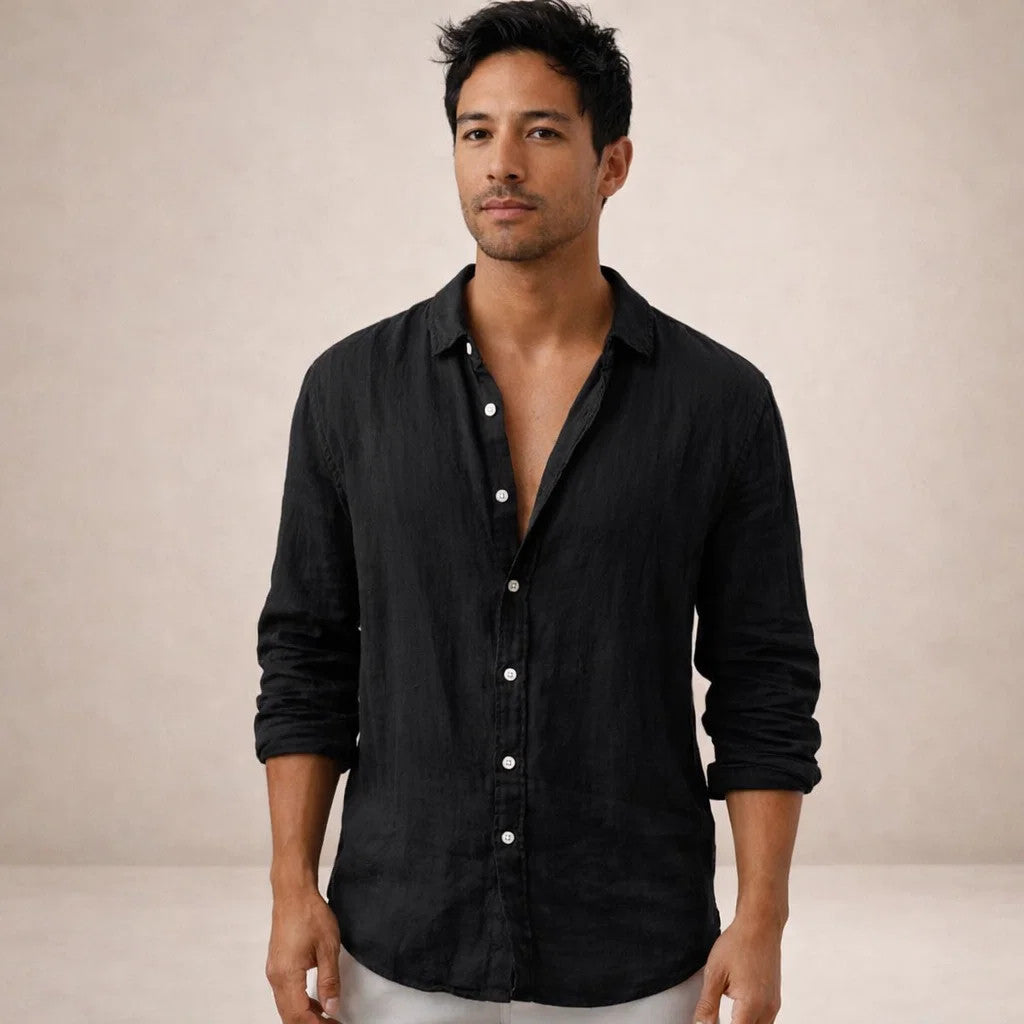 Finn – Linnen Hemd Heren Zomer Casual Overhemd Heren Luchtig Shirt