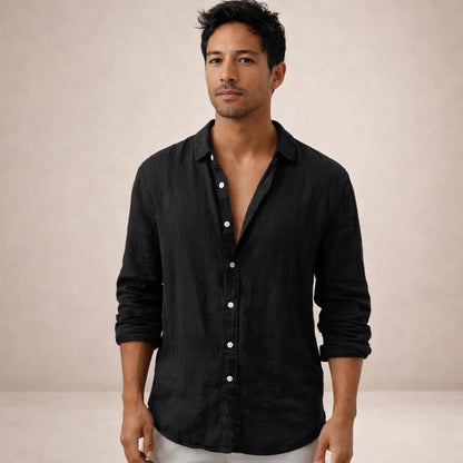 Finn – Linnen Hemd Heren Zomer Casual Overhemd Heren Luchtig Shirt
