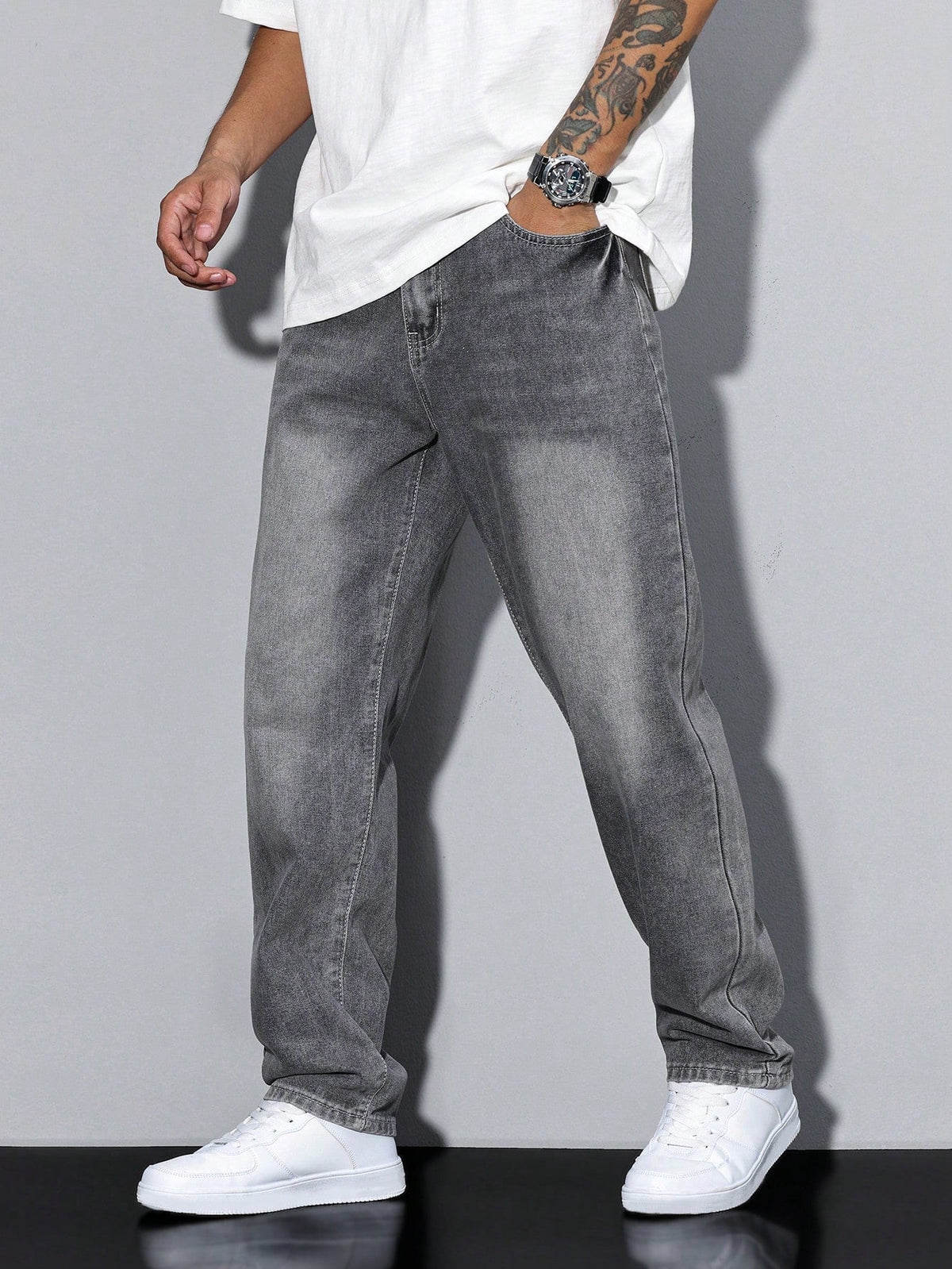 Heren Baggy Jeans – Losse Spijkerbroek Heren Relaxed Fit Streetwear Casual