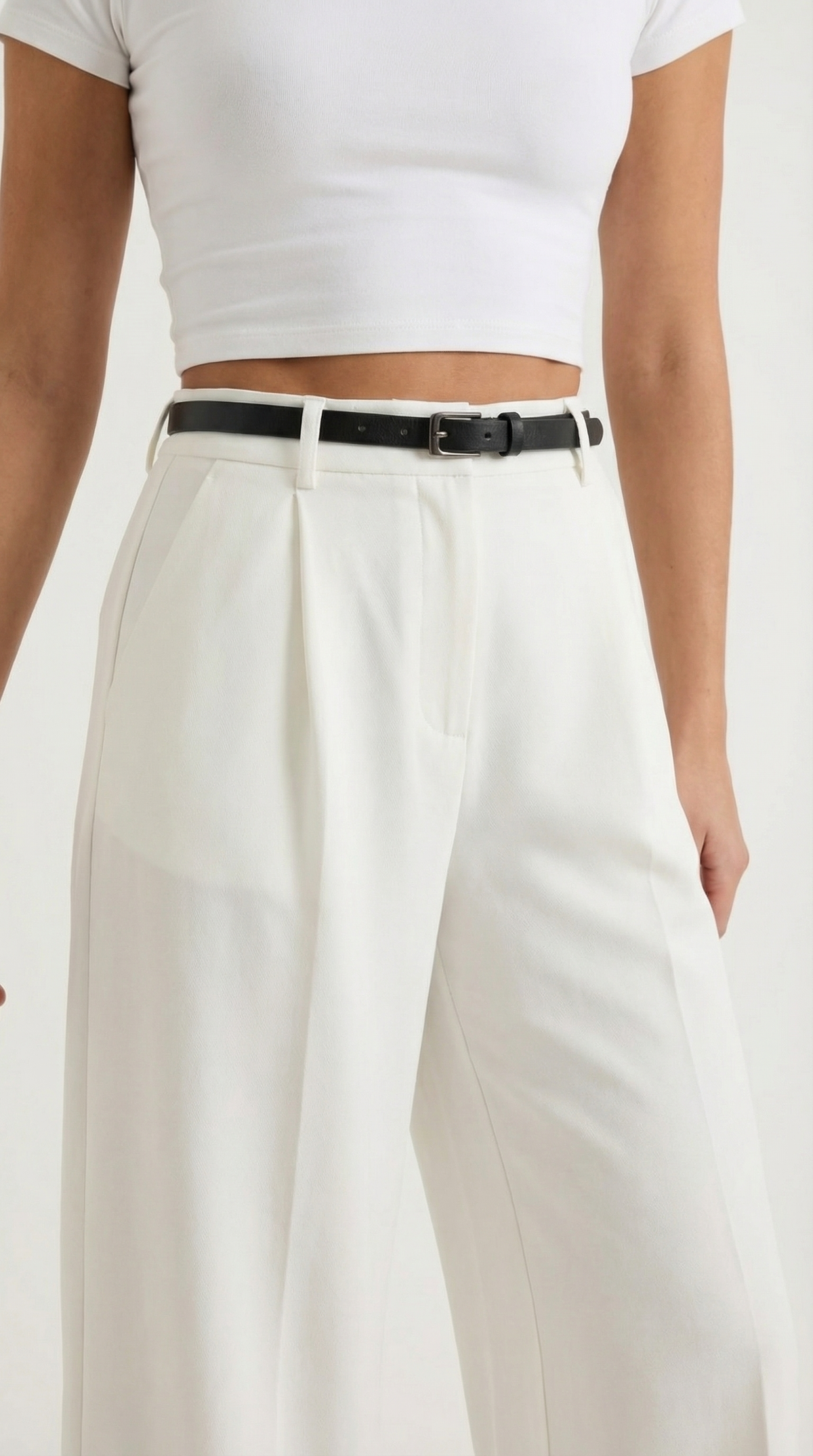 Dames Wide Leg Broek – Hoge Taille Met Ceintuur
