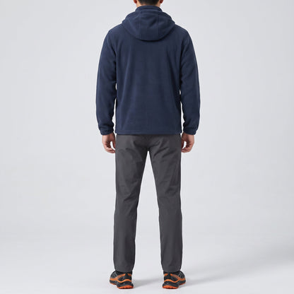 Heren Winddicht Fleece Jack met Capuchon - Gevoerd Fleecevest met Rits