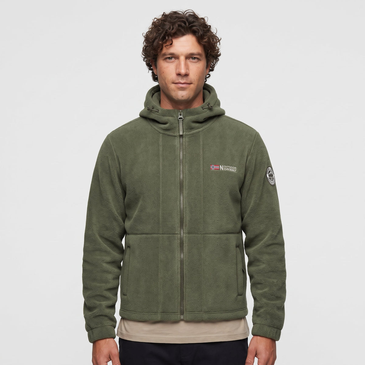 Heren Winddicht Fleece Jack met Capuchon - Gevoerd Fleecevest met Rits