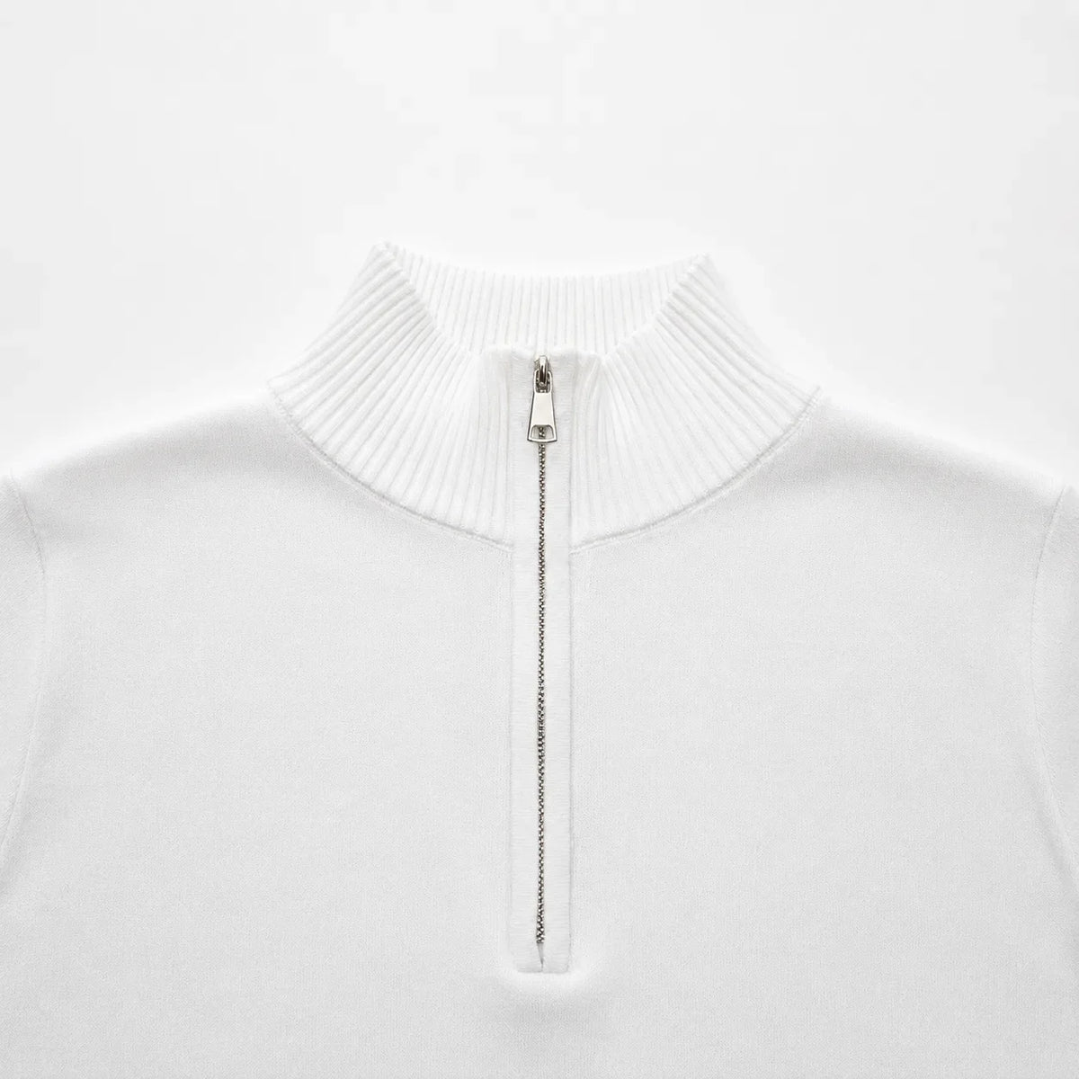 Heren Gebreide Half-Zip Trui met Opstaande Kraag