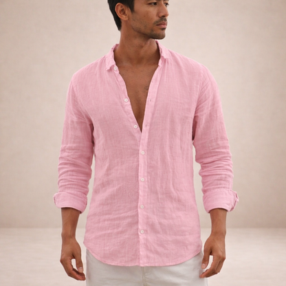 Finn – Linnen Hemd Heren Zomer Casual Overhemd Heren Luchtig Shirt