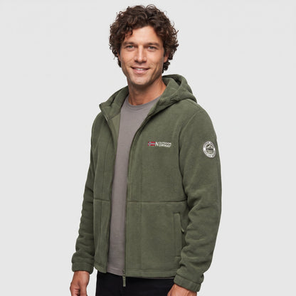 Heren Winddicht Fleece Jack met Capuchon - Gevoerd Fleecevest met Rits