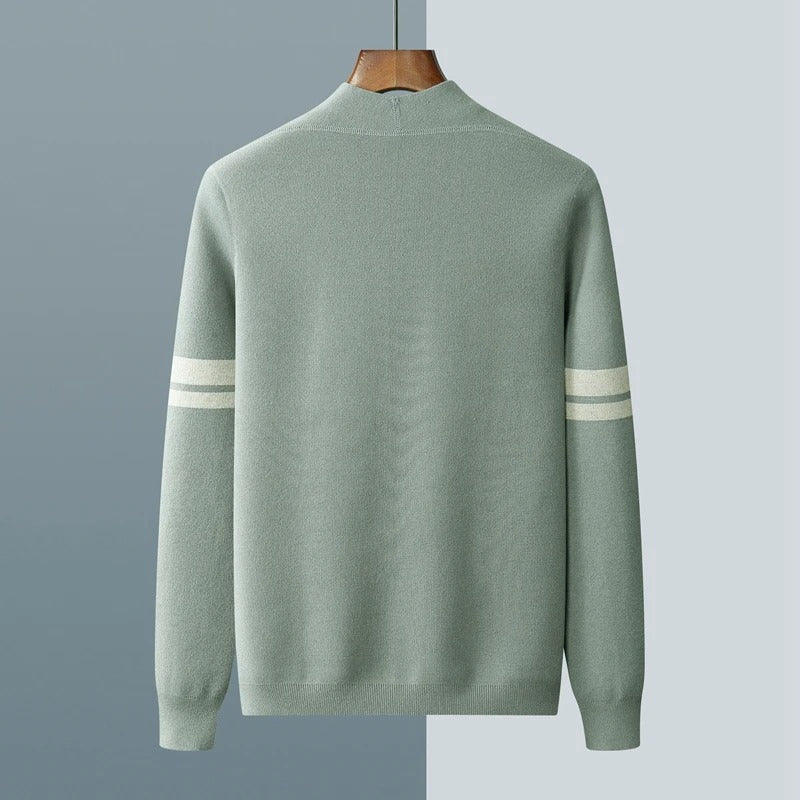 Heren Gebreid Vest – Minimalistisch Design met Strepen en Zakken