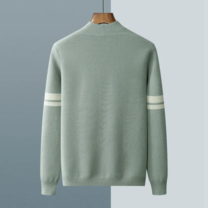 Heren Gebreid Vest – Minimalistisch Design met Strepen en Zakken
