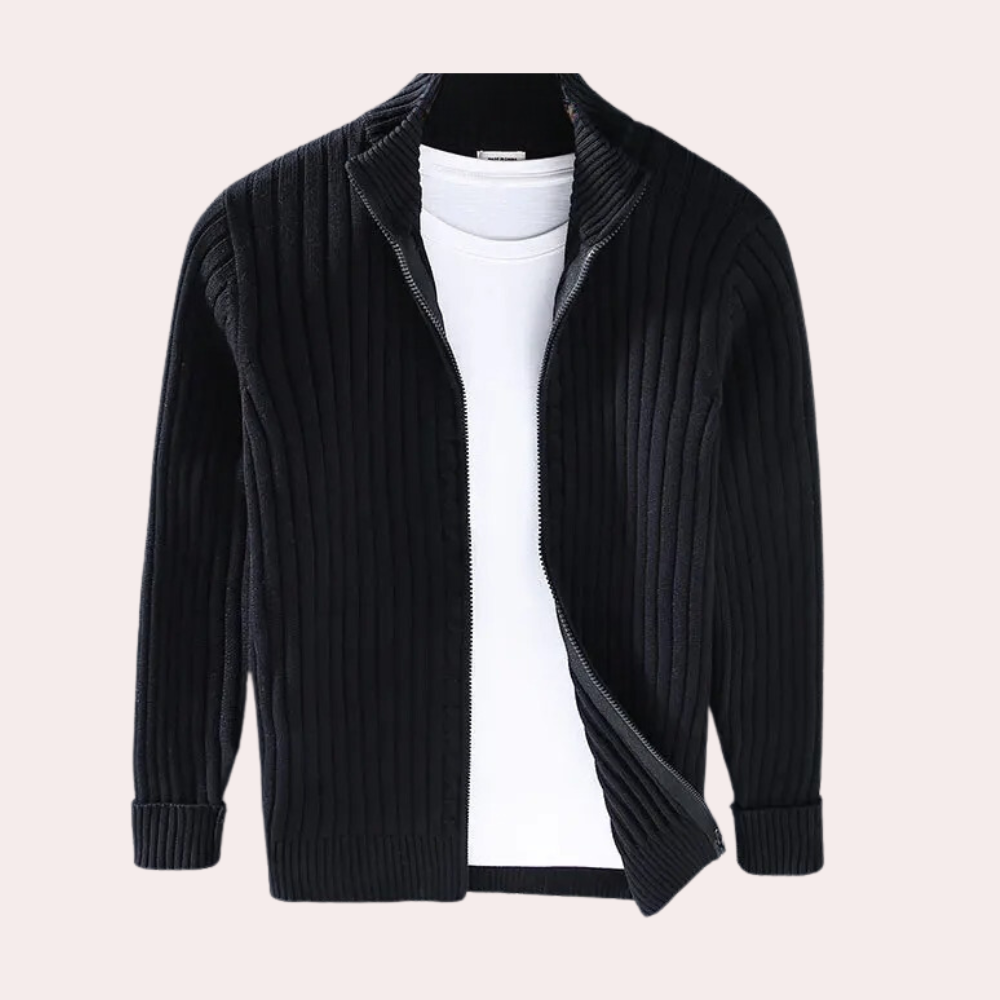 Marek – Heren Vest met Rits Gebreid Vest Casual Trui