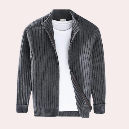 Marek – Heren Vest met Rits Gebreid Vest Casual Trui