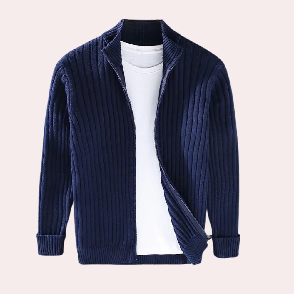 Marek – Heren Vest met Rits Gebreid Vest Casual Trui
