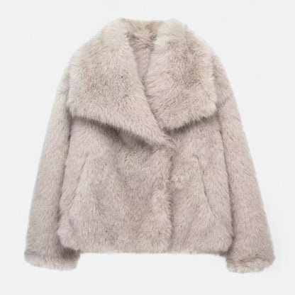 Dames Winterjas Elegant – Warme Fluffy Mantel