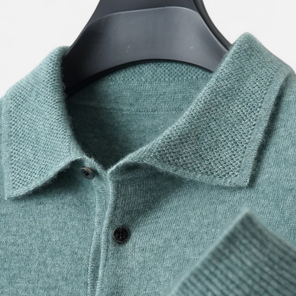 Heren Polo Trui – Lichtgewicht Herentrui Met Polokraag Slim Fit
