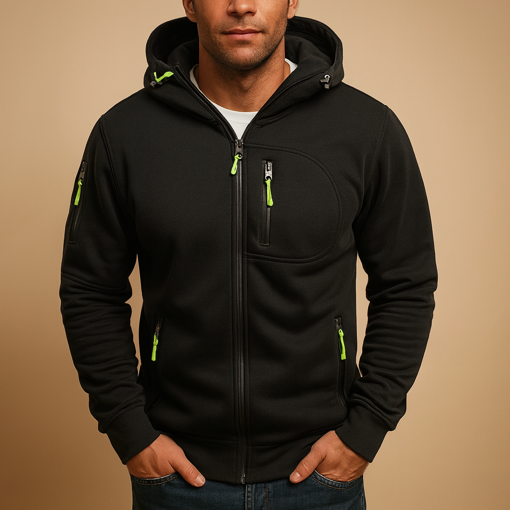 Heren Hoodie Met Rits – Comfortabele Zip Hoodie Heren Warm Casual Sport