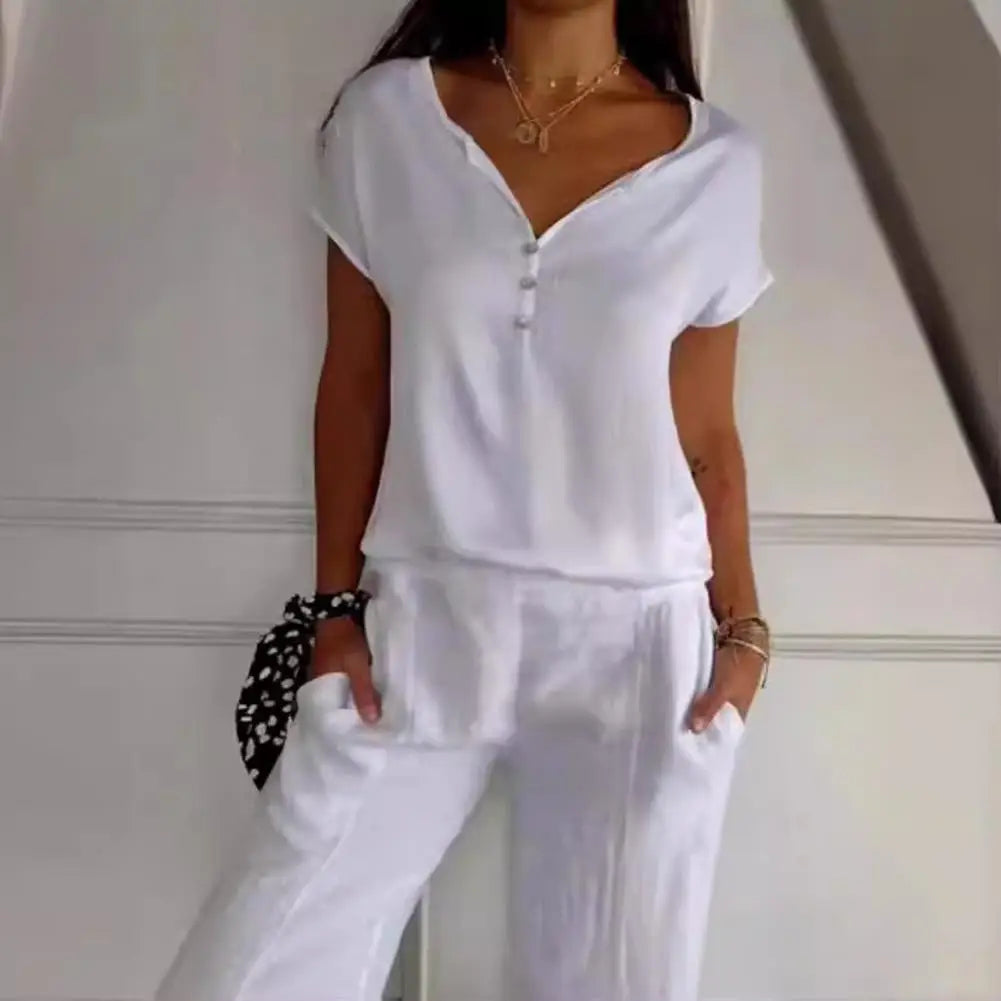 Dames V-Hals Top Losse Pasvorm Elegante Zomertop Comfortabel