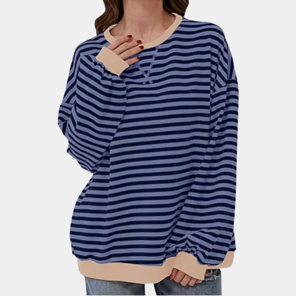 Dames Oversized Trui Gestreepte Trui Casual Dames Sweater