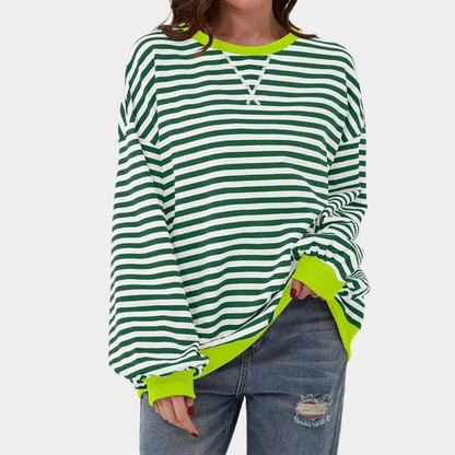 Dames Oversized Trui Gestreepte Trui Casual Dames Sweater
