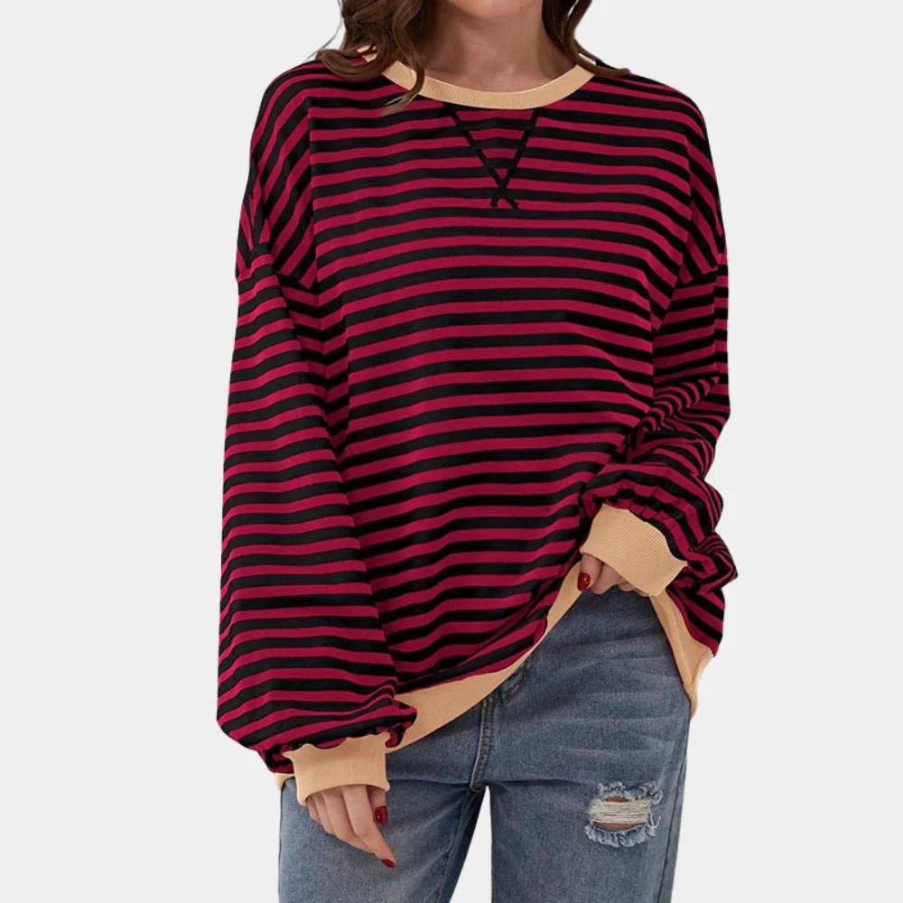 Dames Oversized Trui Gestreepte Trui Casual Dames Sweater