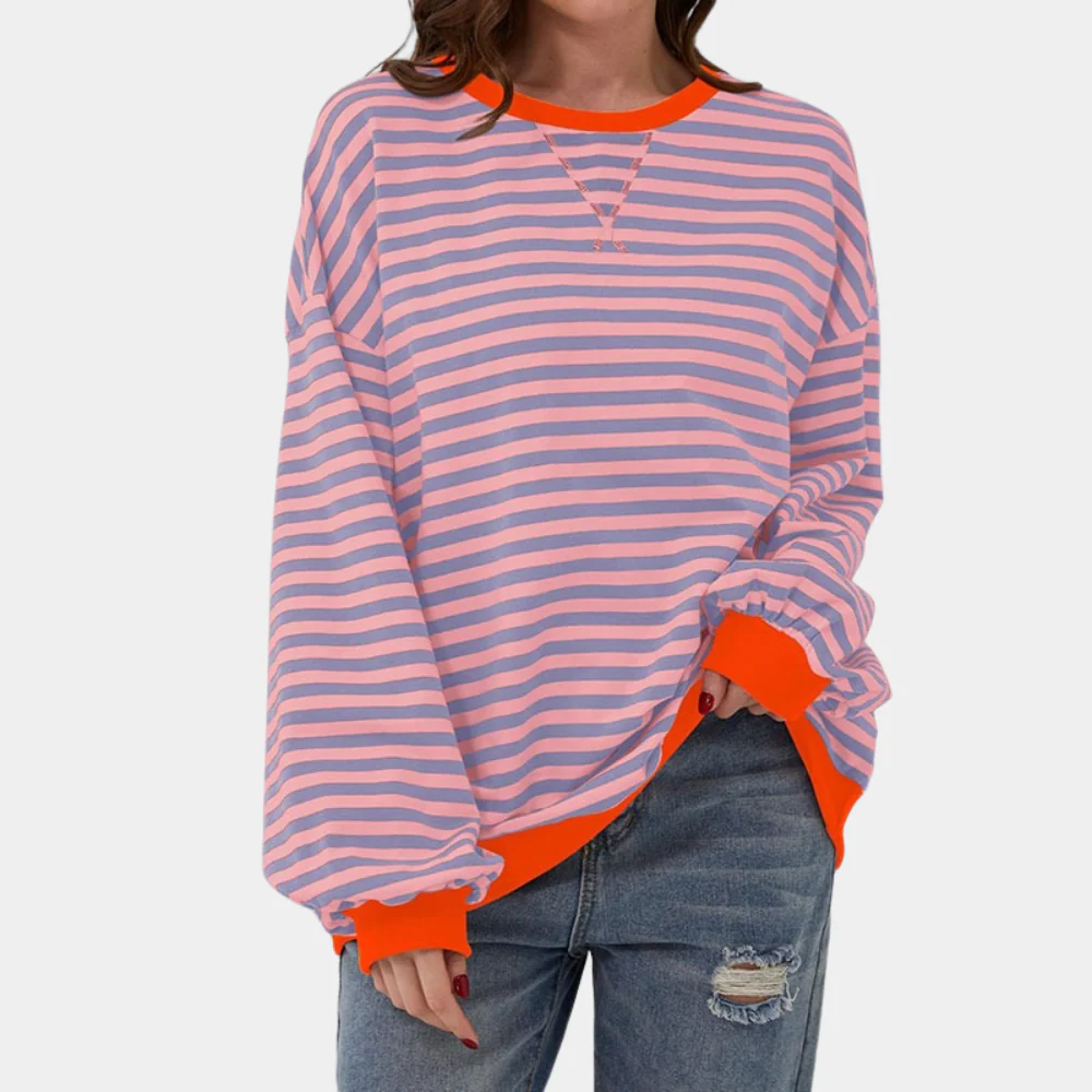 Dames Oversized Trui Gestreepte Trui Casual Dames Sweater