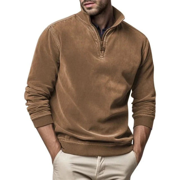 Heren Fleece Pullover – Warme Fleece Trui Heren Met Kwart Rits Comfort & Casual