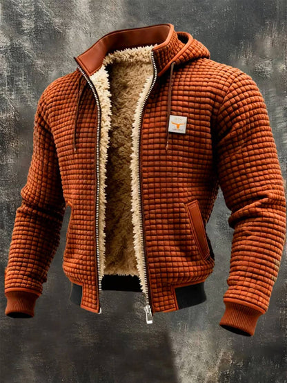 Heren Jack met Sherpa Voering - Gewafeld Retro Outdoor Jack met Rits