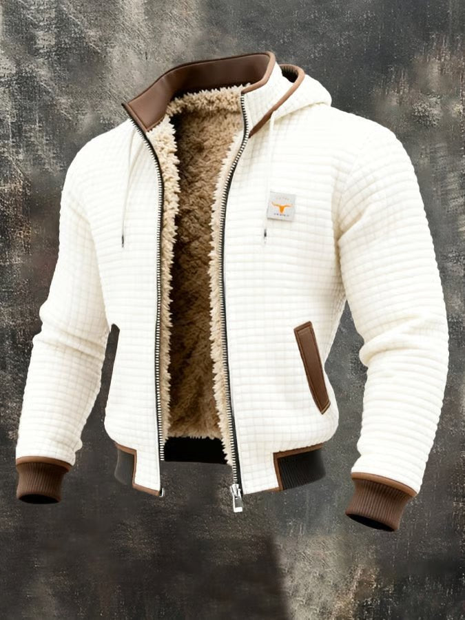 Heren Jack met Sherpa Voering - Gewafeld Retro Outdoor Jack met Rits