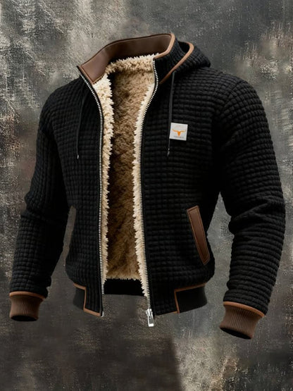 Heren Jack met Sherpa Voering - Gewafeld Retro Outdoor Jack met Rits