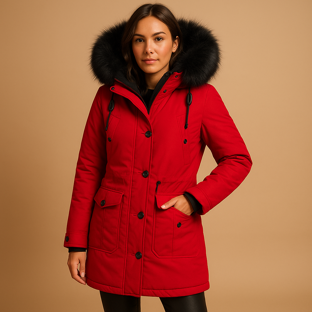 Lange Winterjas Dames – Waterdicht Met Warme kraag
