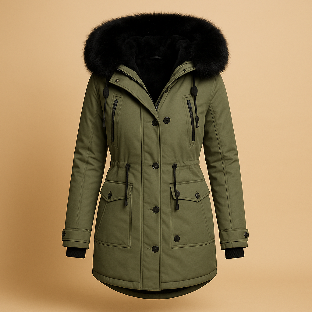 Lange Winterjas Dames – Waterdicht Met Warme kraag