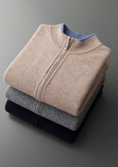 Luxe Heren Loungewear Set – Gebreid, Ritssluiting & Comfortabele Pasvorm