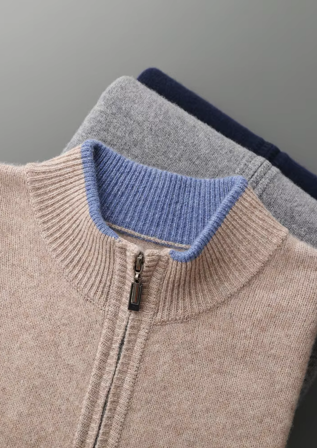 Luxe Heren Loungewear Set – Gebreid, Ritssluiting & Comfortabele Pasvorm