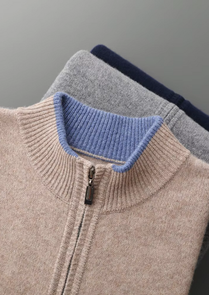 Luxe Heren Loungewear Set – Gebreid, Ritssluiting & Comfortabele Pasvorm