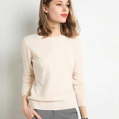 Dames Trui Ronde Hals Gebreide Trui Elegante Dames Trui