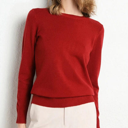 Dames Trui Ronde Hals Gebreide Trui Elegante Dames Trui