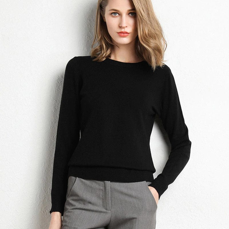 Dames Trui Ronde Hals Gebreide Trui Elegante Dames Trui