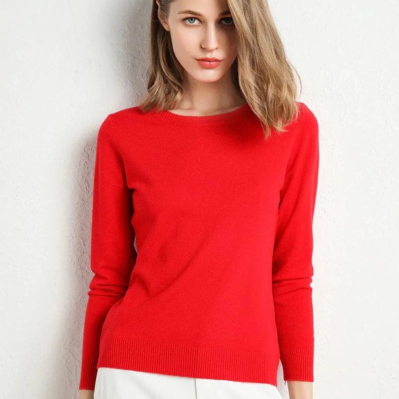 Dames Trui Ronde Hals Gebreide Trui Elegante Dames Trui