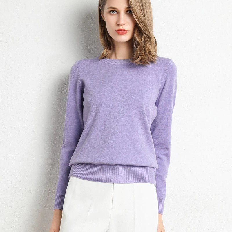 Dames Trui Ronde Hals Gebreide Trui Elegante Dames Trui